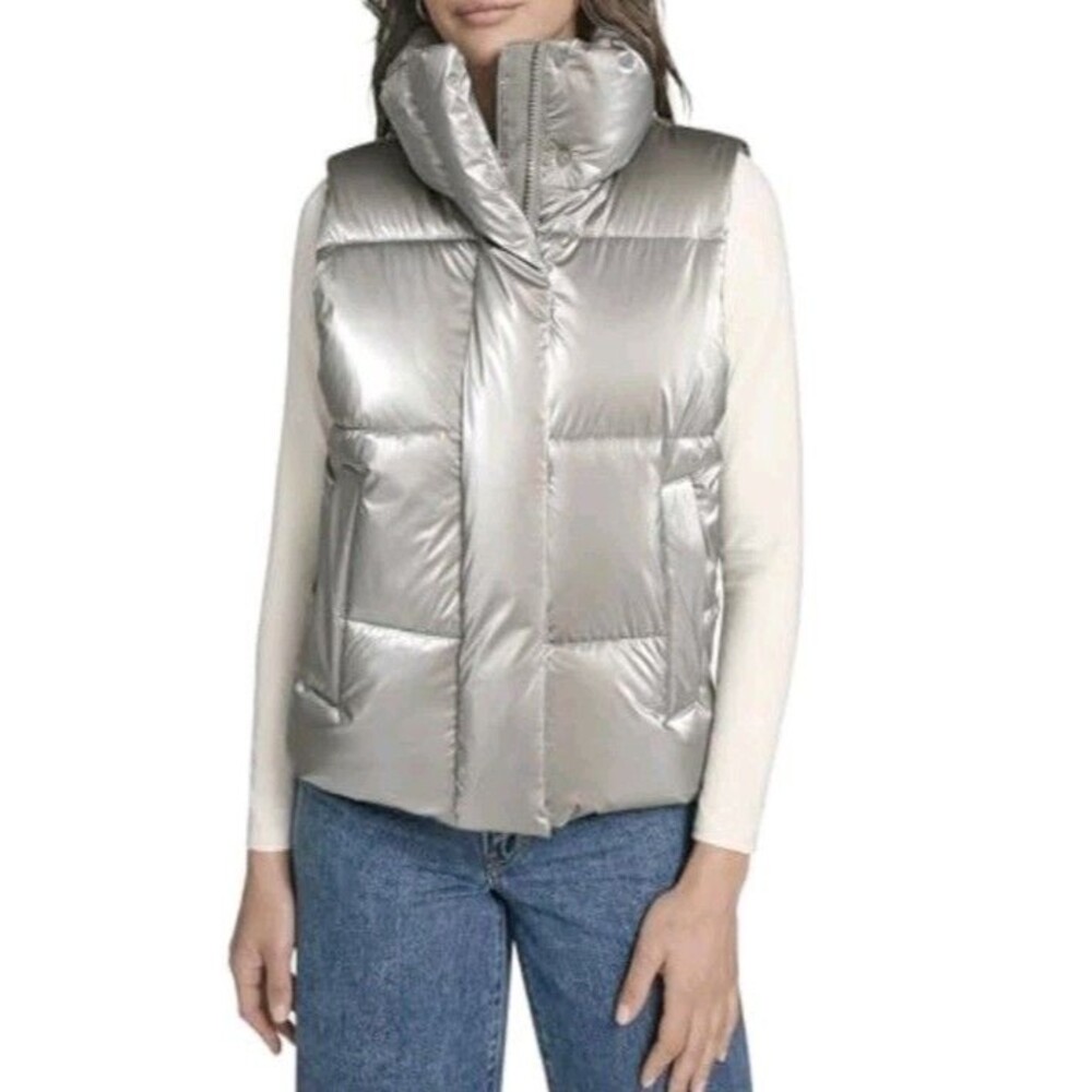 Levi's Cloud Puff Puffer Vest Silver, Size X-Small